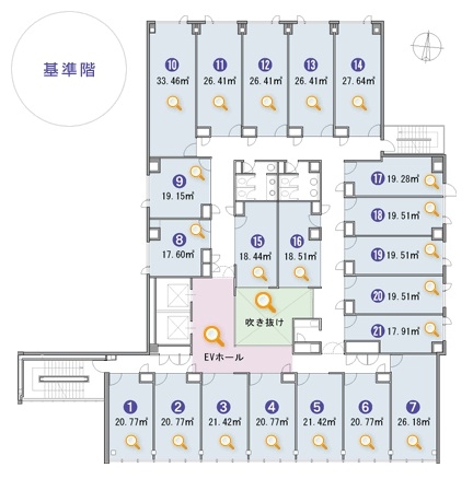 アーク栄錦ニュービジネスビル（レンタルオフィス） 図面